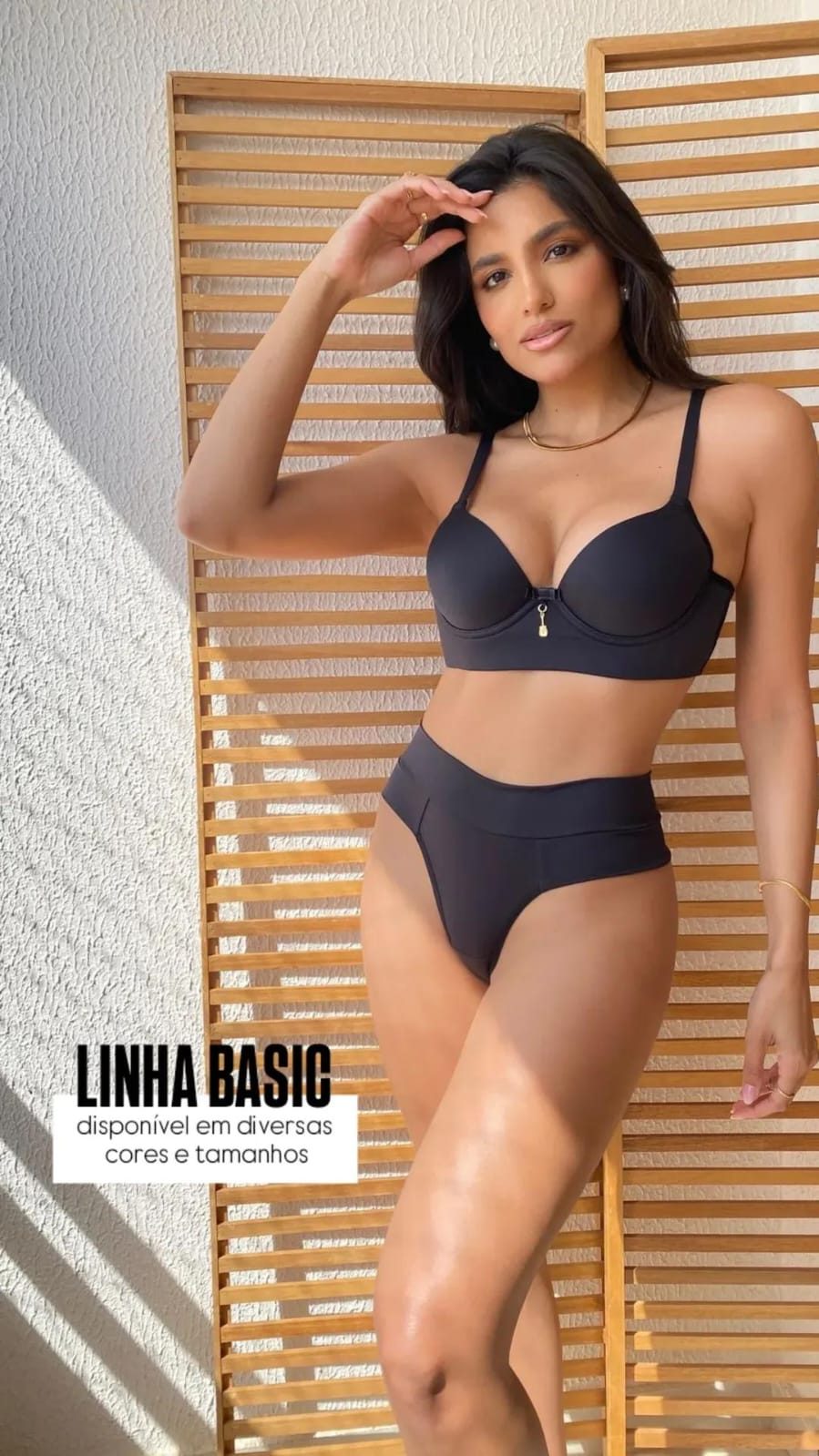 Linha Basic Conjunto com calcinha fio Duplo Sem Costura Preto